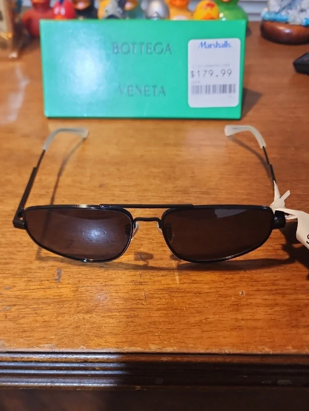 Bottega Veneta Black Sunglasses with Dark Lenses